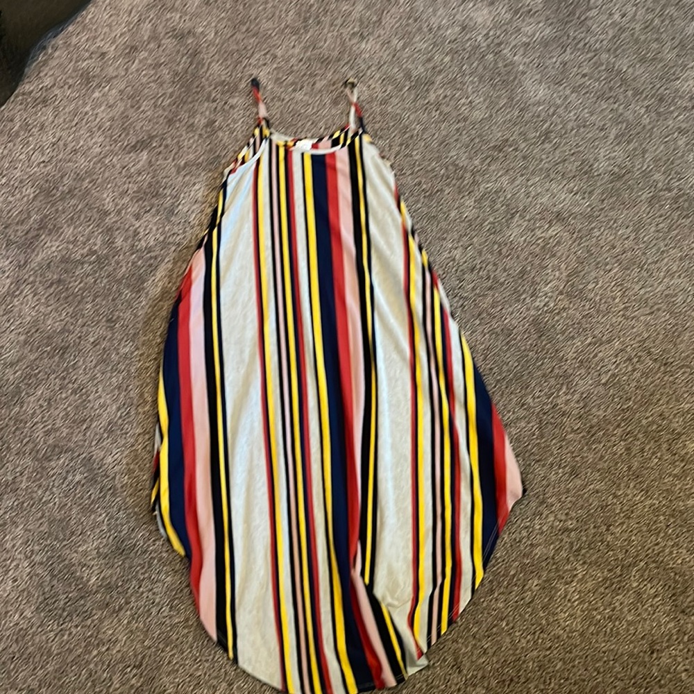 Peyton jensen maxi dress size m. Multi color stripe! Super cute!